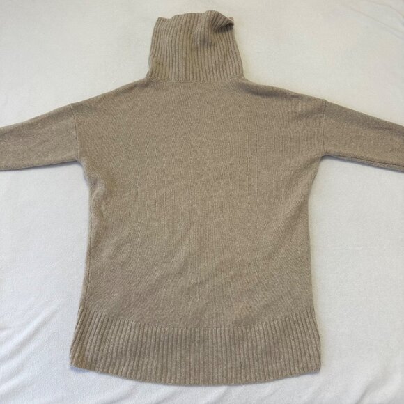 Nordstrom Womens 100% Cashmere Turtleneck Sweater Size S Beige Minimalist - Picture 2 of 13